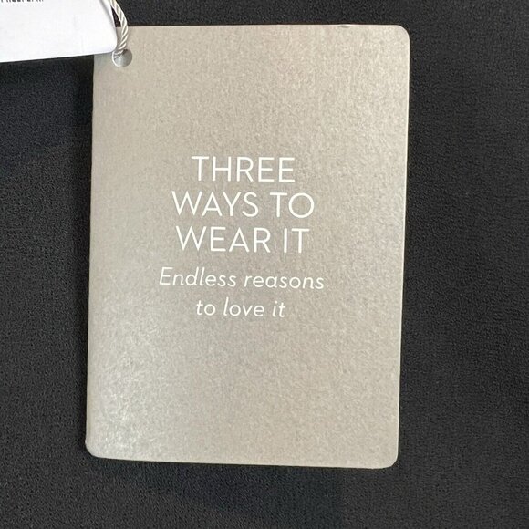 Chicos Small Black Dress Convertible Wear 3 Way Styling Solid Cape NWT $119 - Picture 10 of 13